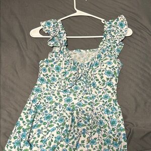 Floral Blue and White Dress